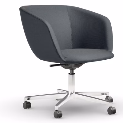 Immagine di Poltrona SOUL schienale basso rivestimento tessuto grigio