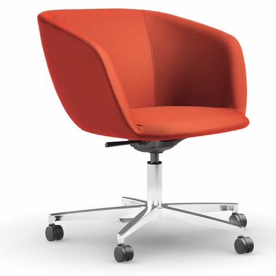 Immagine di Poltrona SOUL schienale basso rivestimento tessuto rosso