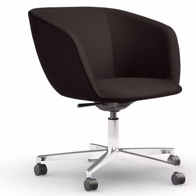 Immagine di Poltrona SOUL schienale basso rivestimento ecopelle nero