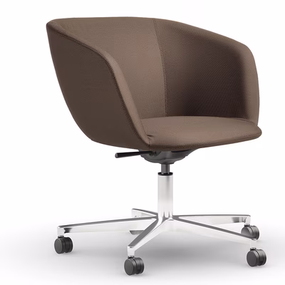 Immagine di Poltrona SOUL schienale basso rivestimento ecopelle terra