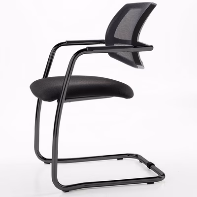 Immagine di Sedia su slitta ACCENTO struttura nera sedile nero rete nera