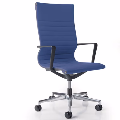 Immagine di Poltrona direzionale NIMBUS schienale alto tessuto blu