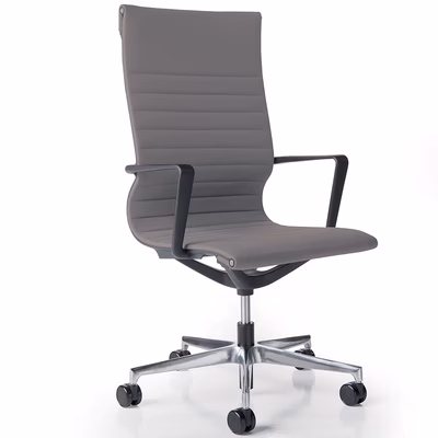 Immagine di Poltrona direzionale NIMBUS schienale alto tessuto grigio