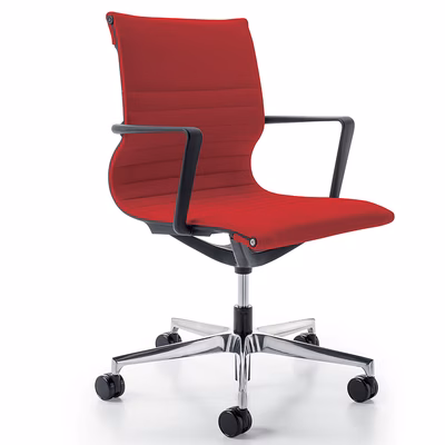 Immagine di Poltrona direzionale NIMBUS schienale basso tessuto rosso