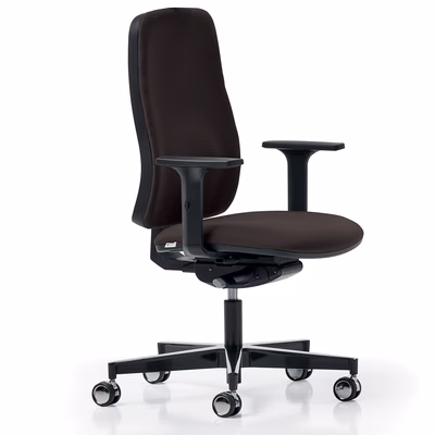 Immagine di Sedia operativa WIN senza poggiatesta struttura nera schienale imbottito nero