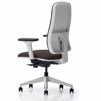 Immagine di Sedia operativa WIN senza poggiatesta struttura bianca schienale imbottito nero