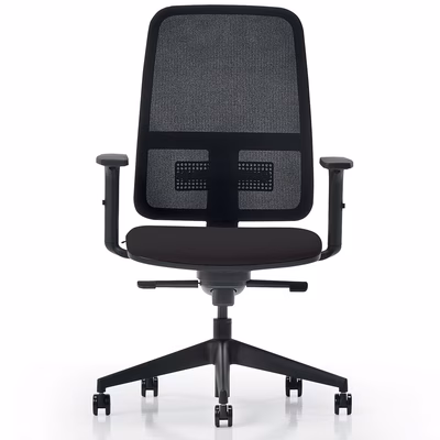 Immagine di Sedia operativa WIN senza poggiatesta struttura nera schienale rete nera nero