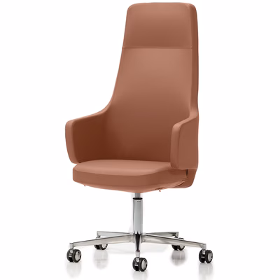 Immagine di Poltrona EDGAR alta 5g su ruote colore mandorla