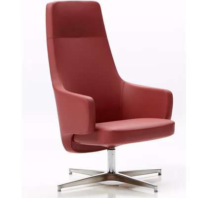 Immagine di Poltrona EDGAR lounge 4g con piedini colore Bordeaux