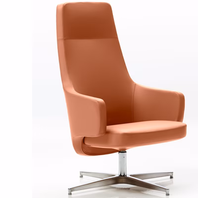 Immagine di Poltrona EDGAR lounge 4g con piedini colore Mandorla