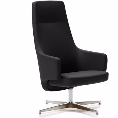 Immagine di Poltrona EDGAR lounge 4g con piedini colore Nero