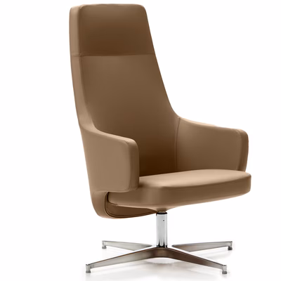 Immagine di Poltrona EDGAR lounge 4g con piedini colore Tortora