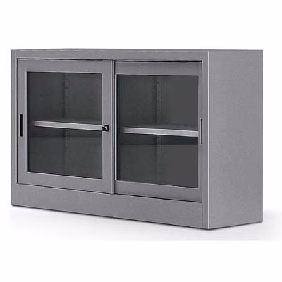 Immagine di Armadio met. ante scorrev. vetro 120x45x88 grigio