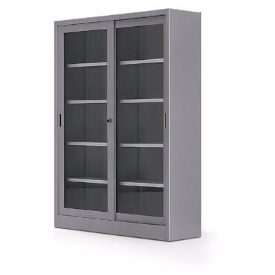 Immagine di Armadio met. ante scorrev. vetro 150x45x200 grigio