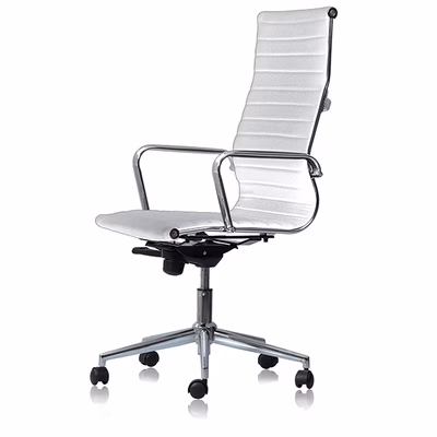 Immagine di Sedia direzionale MANAGER schienale alto ecopelle bianca