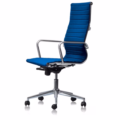 Immagine di Sedia direzionale MANAGER schienale alto tessuto blu