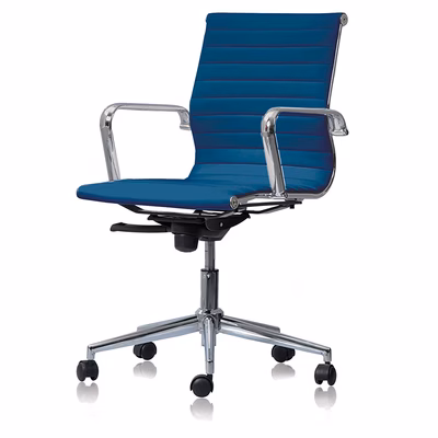 Immagine di Sedia direzionale MANAGER schienale medio tessuto blu