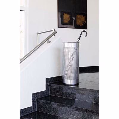 Immagine di Portaombrelli cilindrico in metallo argento met