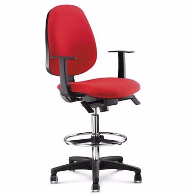 Immagine di Sgabello Elica ZIP con braccioli tessuto rosso