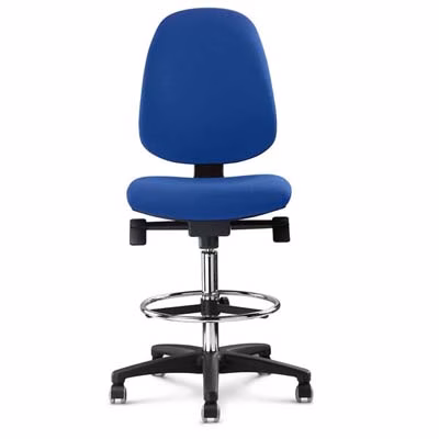 Immagine di Sgabello Elica ZIP senza braccioli ecopelle blu