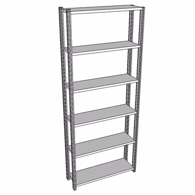 Immagine di Scaffalatura incastro base 107x50,5x250 grigio