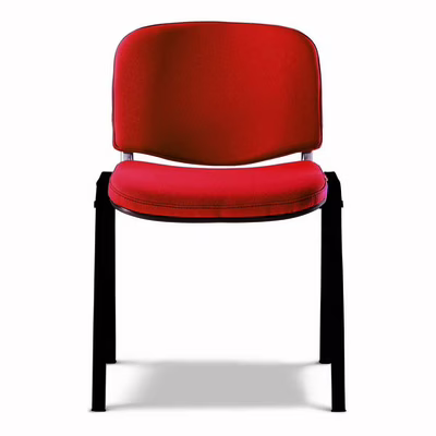 Immagine di Sedia di attesa ELICA ISO PLUS struttura nera tessuto rosso