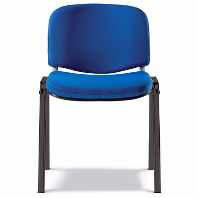 Immagine di Sedia di attesa ELICA ISO PLUS struttura nera ecopelle blu