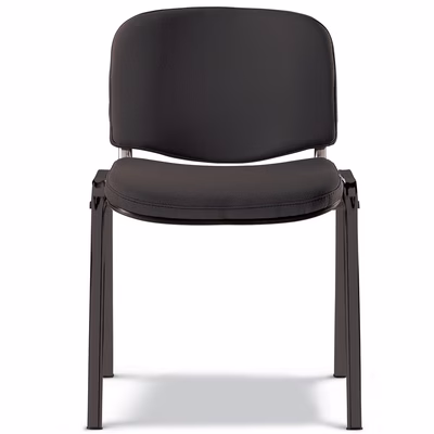 Immagine di Sedia di attesa ELICA ISO PLUS struttura nera ecopelle nero