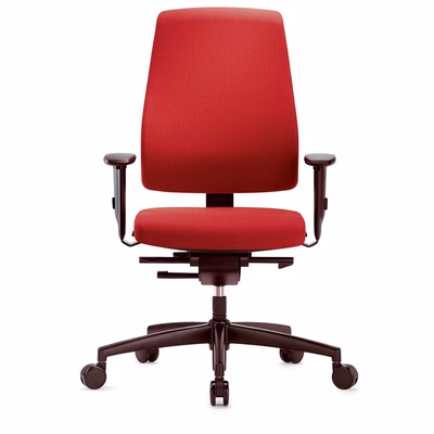 Immagine di Sedia operativa INTERSTUHL GOAL base nylon sedile rosso