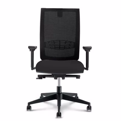 Immagine di Sedia operativa SYSTEM schienale nero seduta nera braccioli regolabili base nylon