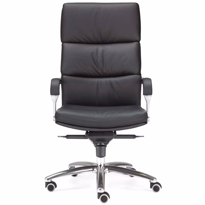 Immagine di Sedia direzionale MOBY schienale alto ecopelle nera