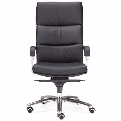 Immagine di Sedia direzionale MOBY schienale alto pelle nera