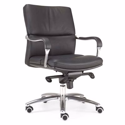 Immagine di Sedia direzionale MOBY schienale medio ecopelle nera