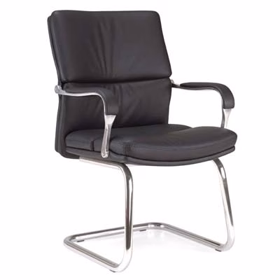 Immagine di Sedia direzionale visitatore MOBY ecopelle nera