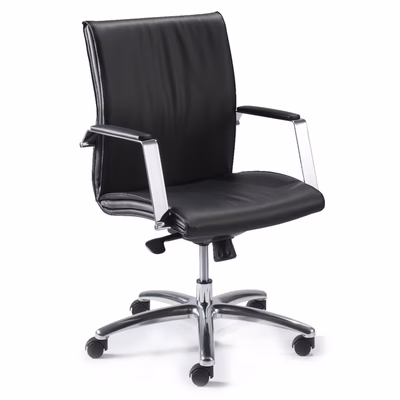 Immagine di Sedia direzionale IRIS schienale medio ecopelle nera