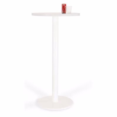 Immagine di Tavolo piano diam. cm 60 melaminico bianco h75