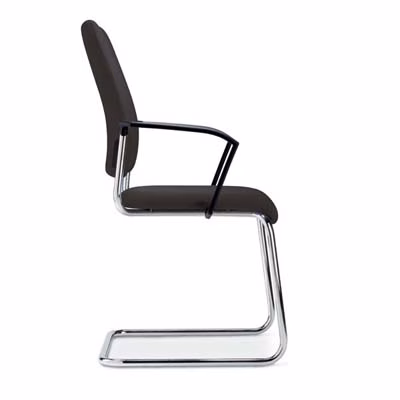 Immagine di Sedia visitatore INTERSTUHL GOAL telaio argento sedile nero