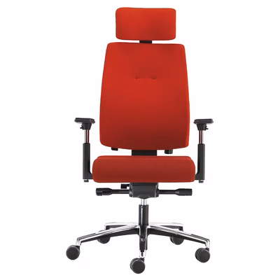 Immagine di Sedia operativa SAX24 con poggiatesta rossa