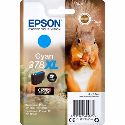 Immagine di Inkjet EPSON 378XL C13T37924010 ciano foto 9 ml