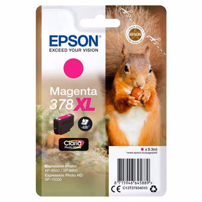 Immagine di Inkjet EPSON 378XL C13T37934010 magenta foto 9 ml