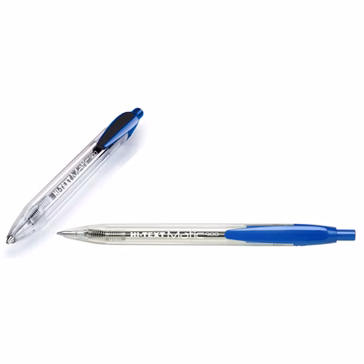 Immagine di Penna a sfera a scatto colore blu FIBRACOLOR HI-TEXT MATIC 900 punta media mm 1