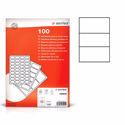 Immagine di Etichette adesive in carta bianca per stampanti laser e Inkjet 210x99 mm 100 ff