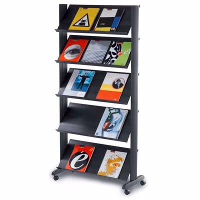 Immagine di Espositore da terra PAPERFLOW LARGE 5 ripiani nero