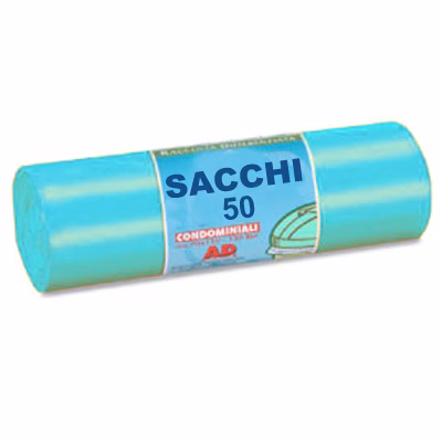 Immagine di Sacchetto rifiuti cm 70x110 110 litri 60 µ colore celeste
