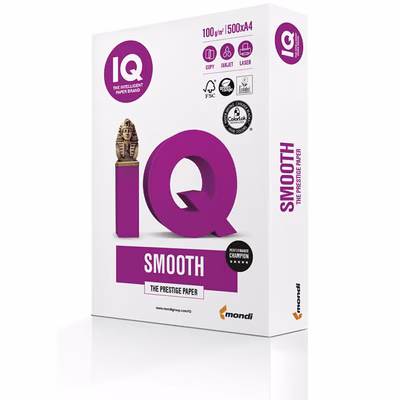 Immagine di Carta bianca per fotocopie A4 g100 MONDI IQ SELECTION SMOOTH risma da 500 fogli