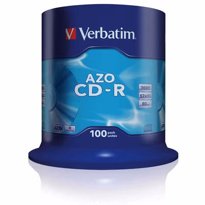 Immagine di CD-R scrivibili VERBATIM spindle 100 700 mb 80 min 52x