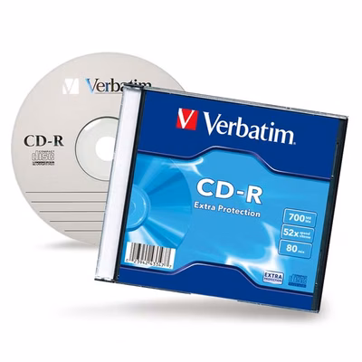 Immagine di CD-R scrivibili VERBATIM slim case 700 mb 80 min 52x Extra Protection