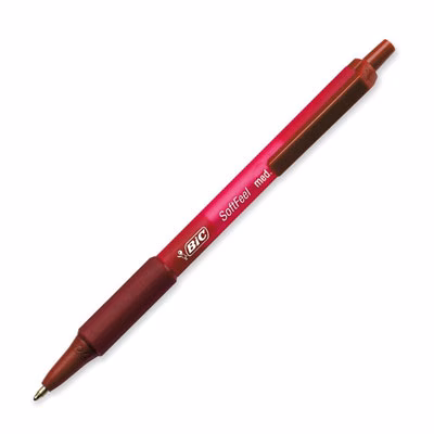 Immagine di Penna a sfera a scatto colore rosso BIC SOFT FEEL punta media mm 1