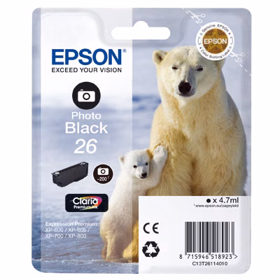Immagine di Inkjet EPSON C13T26114012 nero photo 4,7 ml
