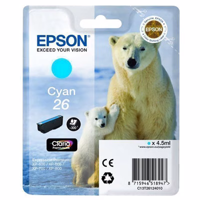 Immagine di Inkjet EPSON C13T26124012 ciano 4,7 ml